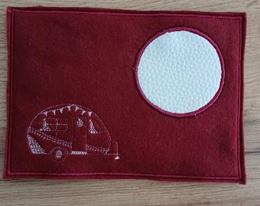 Preview: ITH - Stickdatei Mug Rug Wohnwagen